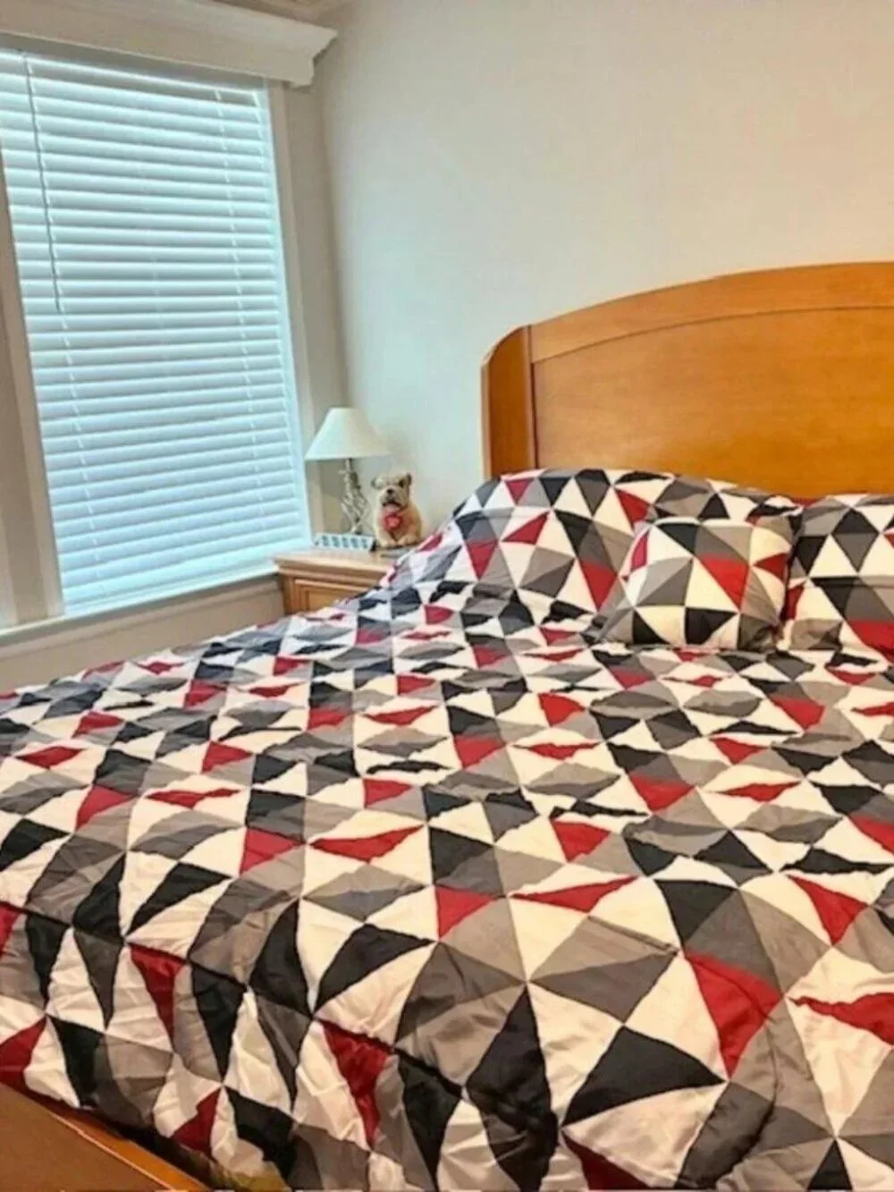Reversible Comforter Geometric Triangles King Size